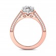 FlyerFit® 18K Pink Gold Shank And White Gold Top Micropave Engagement Ring