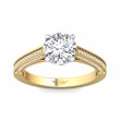 FlyerFit® 14K Yellow and 14K White Gold Micropave Engagement Ring