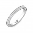 FlyerFit® 18K White Gold Micropave Bead Set Wedding Band