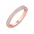 FlyerFit® 18K Pink Gold Micropave Bead Set Wedding Band