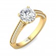 FlyerFit® 18K Yellow Gold Micropave Engagement Ring