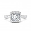 FlyerFit® 18K White Gold Micropave Halo Engagement Ring