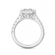 FlyerFit® 18K White Gold Micropave Halo Engagement Ring