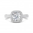 FlyerFit® 18K White Gold Micropave Halo Engagement Ring