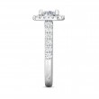 FlyerFit® 18K White Gold Micropave Halo Engagement Ring