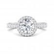 FlyerFit® 18K White Gold Micropave Halo Engagement Ring