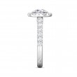 FlyerFit® 18K White Gold Micropave Halo Engagement Ring