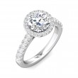 FlyerFit® 18K White Gold Micropave Halo Engagement Ring