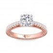 FlyerFit® 18K Pink Gold Shank And White Gold Top Vintage Engagement Ring