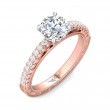 FlyerFit® 18K Pink Gold Shank And White Gold Top Vintage Engagement Ring