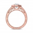 FlyerFit® 14K Pink Gold Vintage Engagement Ring