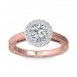 FlyerFit® 18K Pink Gold Shank And White Gold Top Vintage Engagement Ring