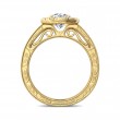 FlyerFit® 18K Yellow Gold Vintage Engagement Ring