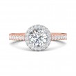 FlyerFit® 14K Pink Gold Shank And White Gold Top Vintage Engagement Ring