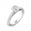 FlyerFit® 18K White Gold Micropave Engagement Ring