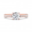 FlyerFit® 14K Pink Gold Micropave Engagement Ring