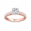 FlyerFit® 14K Pink Gold Micropave Engagement Ring