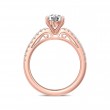 FlyerFit® 14K Pink Gold Micropave Engagement Ring