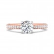 FlyerFit® 14K Pink Gold Shank And White Gold Top Micropave Engagement Ring