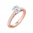 FlyerFit® 14K Pink Gold Shank And White Gold Top Micropave Engagement Ring