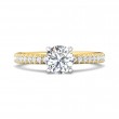 FlyerFit® 14K Yellow and 14K White Gold Micropave Engagement Ring