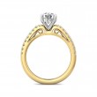 FlyerFit® 14K Yellow and 14K White Gold Micropave Engagement Ring