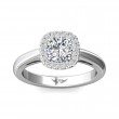 FlyerFit® 18K White Gold Solitaire Engagement Ring