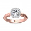 FlyerFit® 18K Pink Gold Shank And White Gold Top Solitaire Engagement Ring