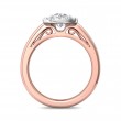 FlyerFit® 18K Pink Gold Shank And White Gold Top Solitaire Engagement Ring