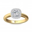 FlyerFit® 18K Yellow Gold Shank And White Gold Top Solitaire Engagement Ring