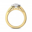 FlyerFit® 18K Yellow Gold Shank And White Gold Top Solitaire Engagement Ring