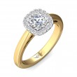 FlyerFit® 18K Yellow Gold Shank And White Gold Top Solitaire Engagement Ring