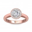 FlyerFit® 18K Pink Gold Solitaire Engagement Ring