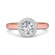 FlyerFit® 18K Pink Gold Shank And White Gold Top Solitaire Engagement Ring