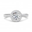 FlyerFit® 14K White Gold Micropave Halo Engagement Ring