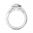 FlyerFit® 14K White Gold Micropave Halo Engagement Ring