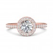 FlyerFit® 18K Pink Gold Micropave Halo Engagement Ring