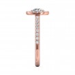 FlyerFit® 18K Pink Gold Micropave Halo Engagement Ring