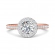 FlyerFit® 18K Pink Gold Shank And White Gold Top Micropave Halo Engagement Ring