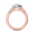 FlyerFit® 18K Pink Gold Shank And White Gold Top Micropave Halo Engagement Ring