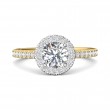 FlyerFit® 14K Yellow and 14K White Gold Micropave Halo Engagement Ring