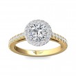 FlyerFit® 14K Yellow and 14K White Gold Micropave Halo Engagement Ring