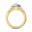 FlyerFit® 14K Yellow and 14K White Gold Micropave Halo Engagement Ring