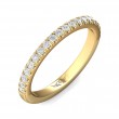 FlyerFit® 18K Yellow Gold Micropave Cutdown Wedding Band