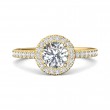 FlyerFit® 18K Yellow Gold Micropave Halo Engagement Ring