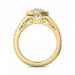 FlyerFit® 18K Yellow Gold Micropave Halo Engagement Ring