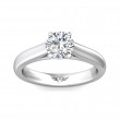 FlyerFit® 14K White Gold Solitaire Engagement Ring