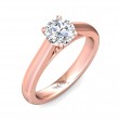 FlyerFit® 14K Pink Gold Solitaire Engagement Ring