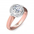 FlyerFit® 14K Pink Gold Shank And White Gold Top Encore Engagement Ring