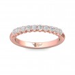 FlyerFit® 14K Pink Gold Shared Prong Wedding Band